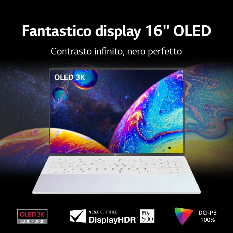 LG Gram 16Z90RS-G.AA74D ordenador portatil i7-1360P Portátil 40,6 cm (16") 3K Intel® Core™ i7 16 GB DDR5-SDRAM 512 GB SSD Wi-Fi