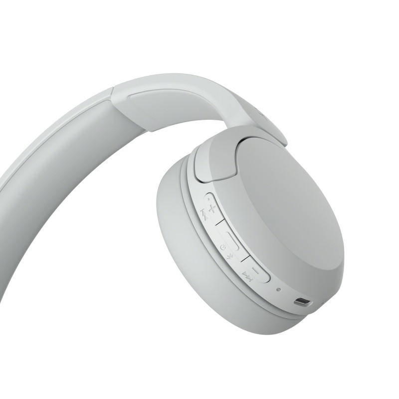 Sony Cuffie Bluetooth wireless WH-CH520 - Durata della batteria fino a 50 ore con ricarica rapida, stile on-ear - Bianco