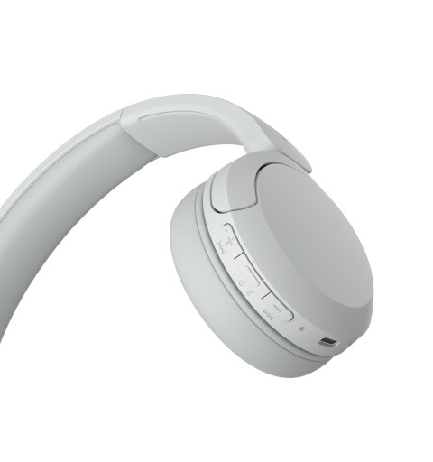 Sony Cuffie Bluetooth wireless WH-CH520 - Durata della batteria fino a 50 ore con ricarica rapida, stile on-ear - Bianco