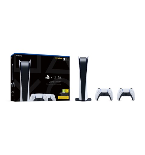 Sony PlayStation 5 Digital Edition + 2 DualSense 825 Go Wifi Noir, Blanc