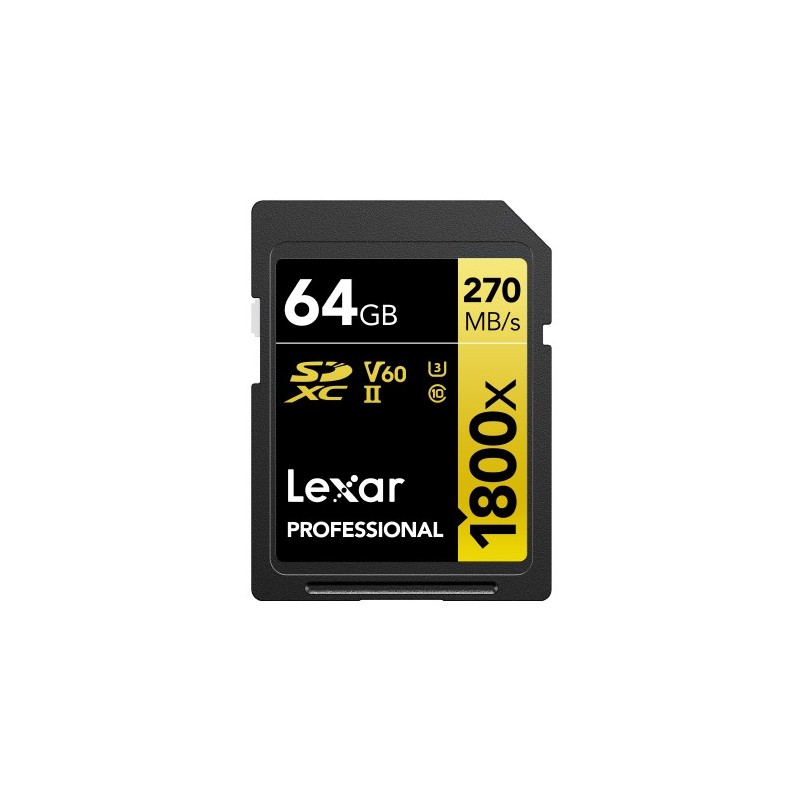Lexar LSD1800064G-BNNNG mémoire flash 64 Go SDXC UHS-II Classe 10