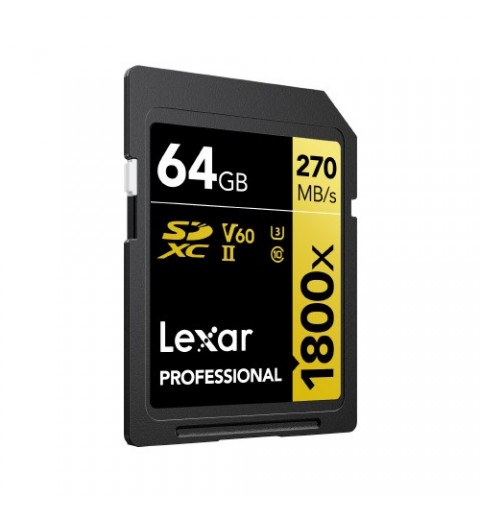 Lexar LSD1800064G-BNNNG mémoire flash 64 Go SDXC UHS-II Classe 10