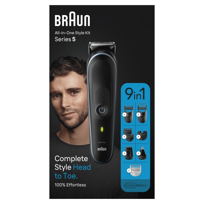 Braun Series 5 MGK5411 Regolabarba Ricaricabile 7in1 + Gilette - Nero