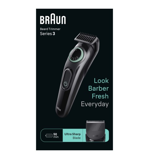 Braun BeardTrimmer 3 BT3411 Negro, Verde