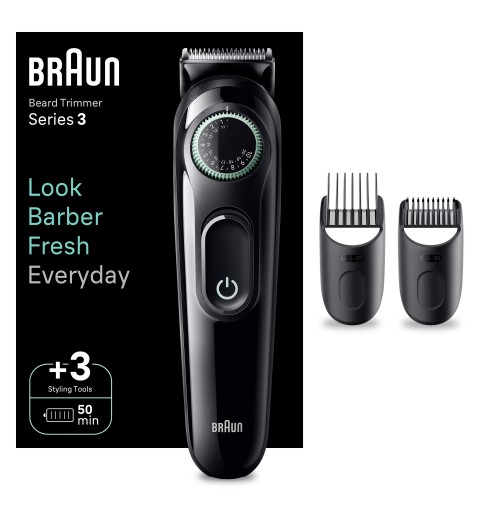 Braun BeardTrimmer 3 BT3411 Negro, Verde