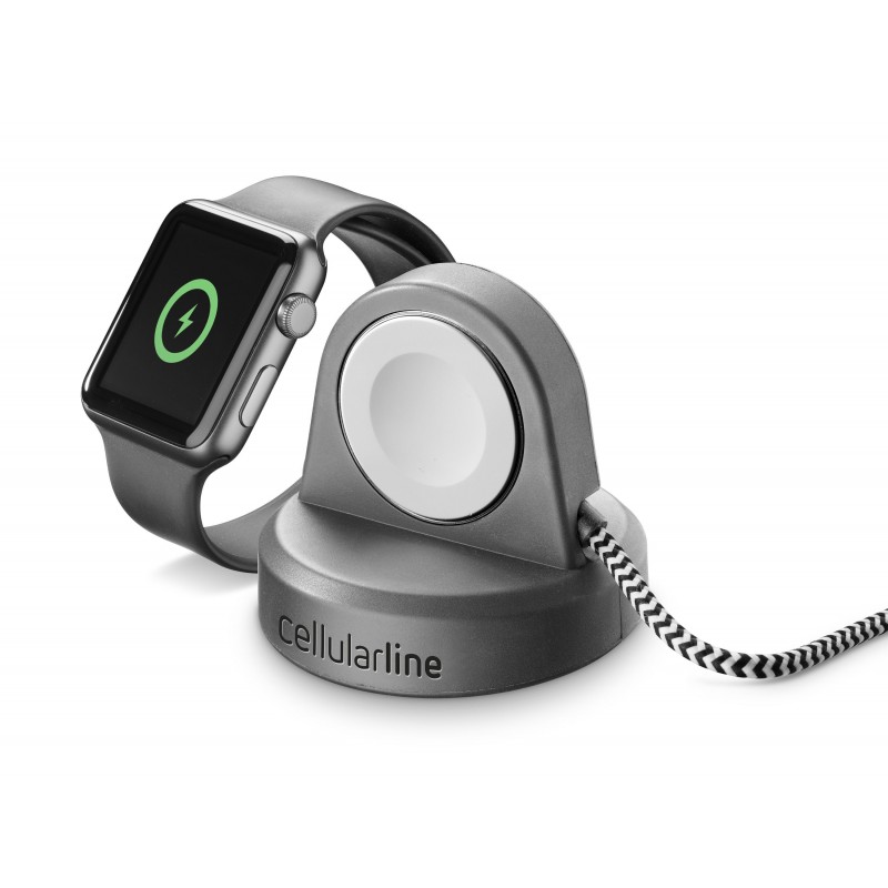 Cellularline Power Dock - Apple Watch Kit per la ricarica di Apple Watch Grigio Nero