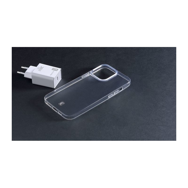 Cellularline STARTER KIT - iPhone 13 Kit di accessori per la ricarica e la protezione di iPhone Bianco, Trasparente