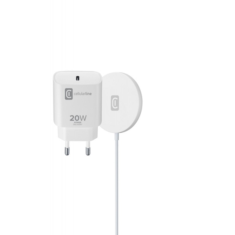 Cellularline Mag Kit Wireless Charger - iPhone 12 and later Base di ricarica wireless magnetica per sistema MagSafe e