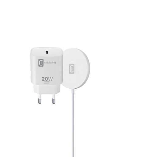 Cellularline Mag Kit Wireless Charger - iPhone 12 and later Base di ricarica wireless magnetica per sistema MagSafe e
