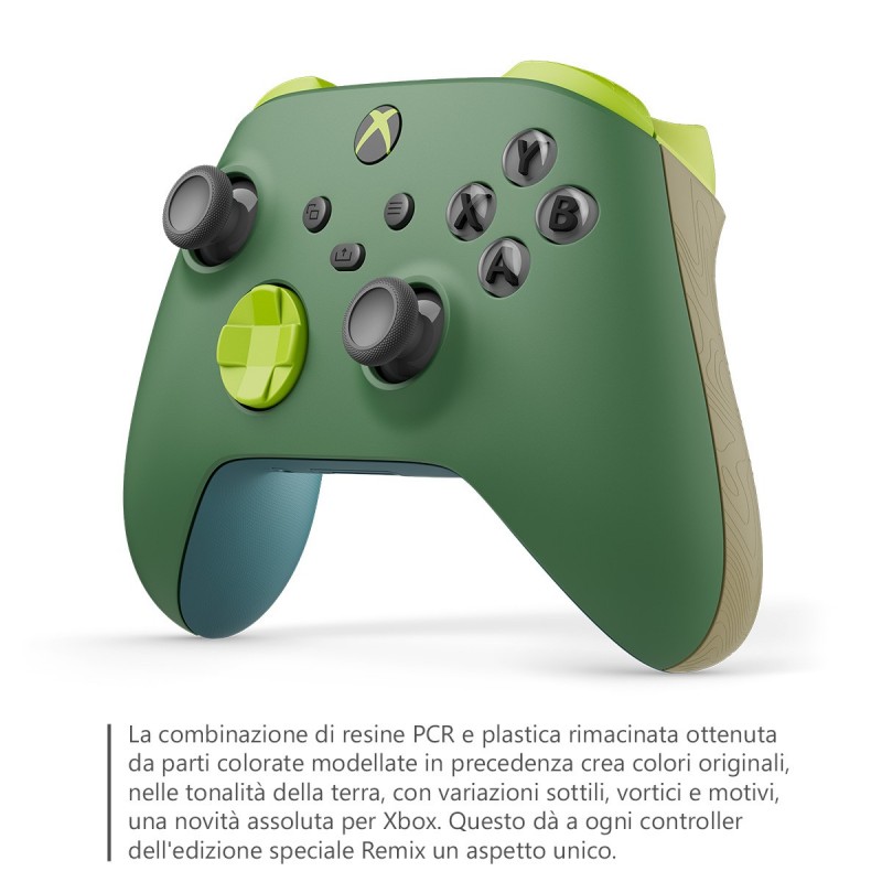 Microsoft Xbox Remix Special Edition Verde Bluetooth USB Gamepad Analógico Digital Android, PC, Xbox One, Xbox Series S, Xbox