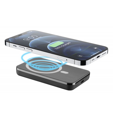 Cellularline Wireless power bank MAG 5000 Caricabatterie portatile compatibile con MagSafe Nero