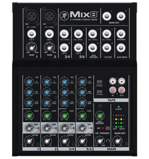 Mackie Mix8 8 canaux 20 - 30000 Hz Noir