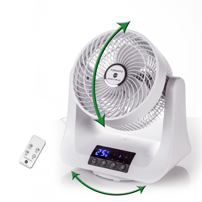 Macom Ventilatore Tornado Doppia Oscillazione Automatica 3 VelocitàTelecomando incluso