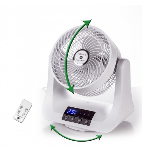 Macom Ventilatore Tornado Doppia Oscillazione Automatica 3 VelocitàTelecomando incluso