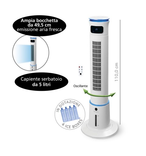 Macom Enjoy & Relax Breeze Tower Plus Portable evaporative air cooler