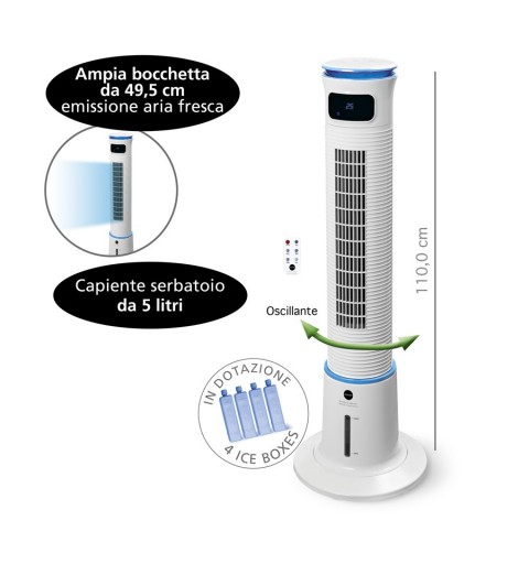 Macom Enjoy & Relax Breeze Tower Plus Raffrescatore evaporativo