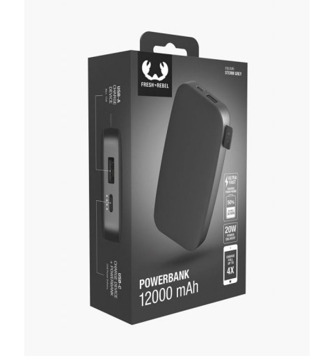 Fresh 'n Rebel 2PB12100SG Powerbank 12000 mAh Grau