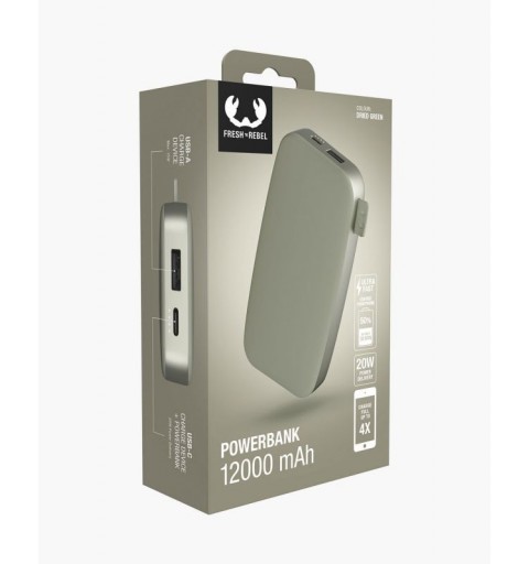 Fresh 'n Rebel 2PB12100DG batteria portatile 12000 mAh Verde