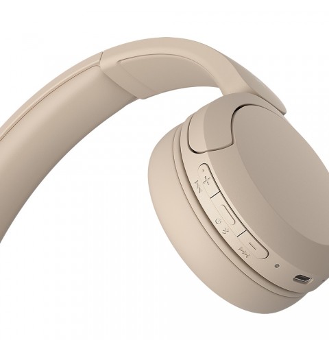 Sony WH-CH520 Auricolare Wireless A Padiglione Musica e Chiamate USB tipo-C Bluetooth Base di ricarica Crema