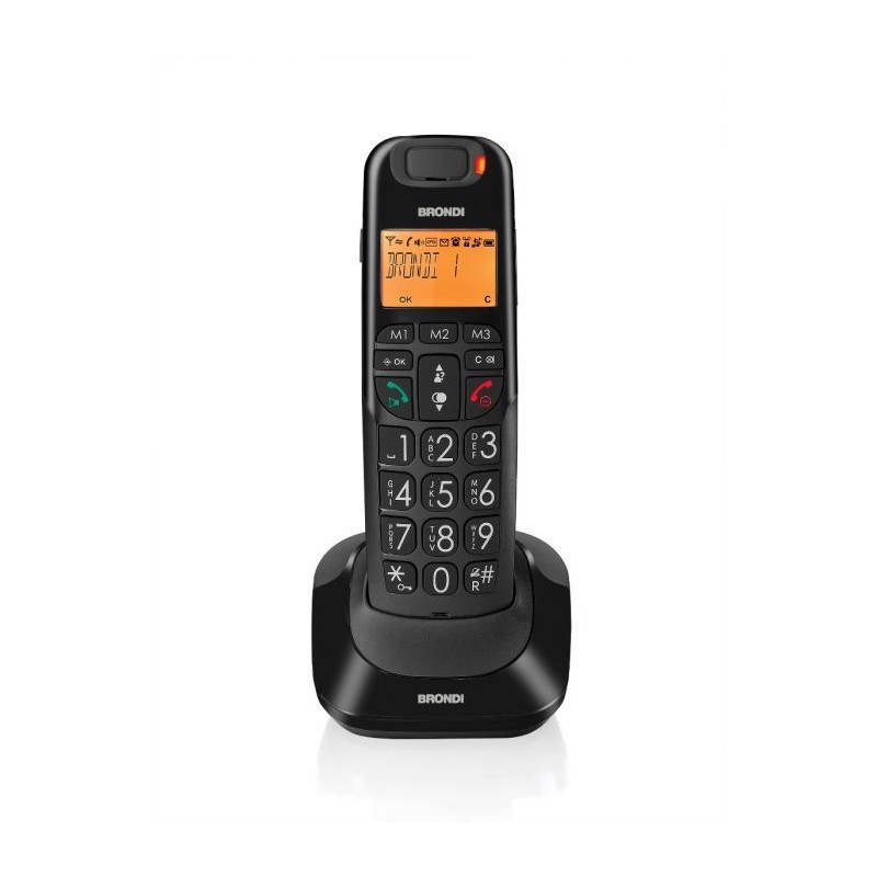 Brondi Bravo Bright Téléphone DECT Identification de l'appelant Noir