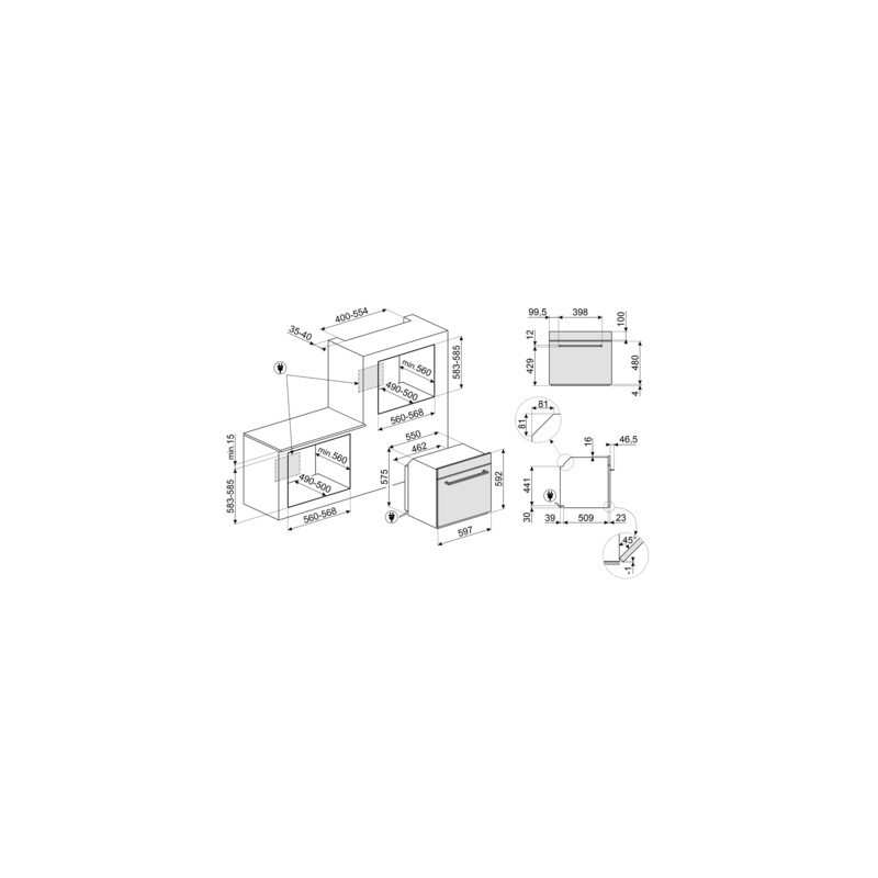 Smeg Cucina SF6400TB four 70 L A Noir
