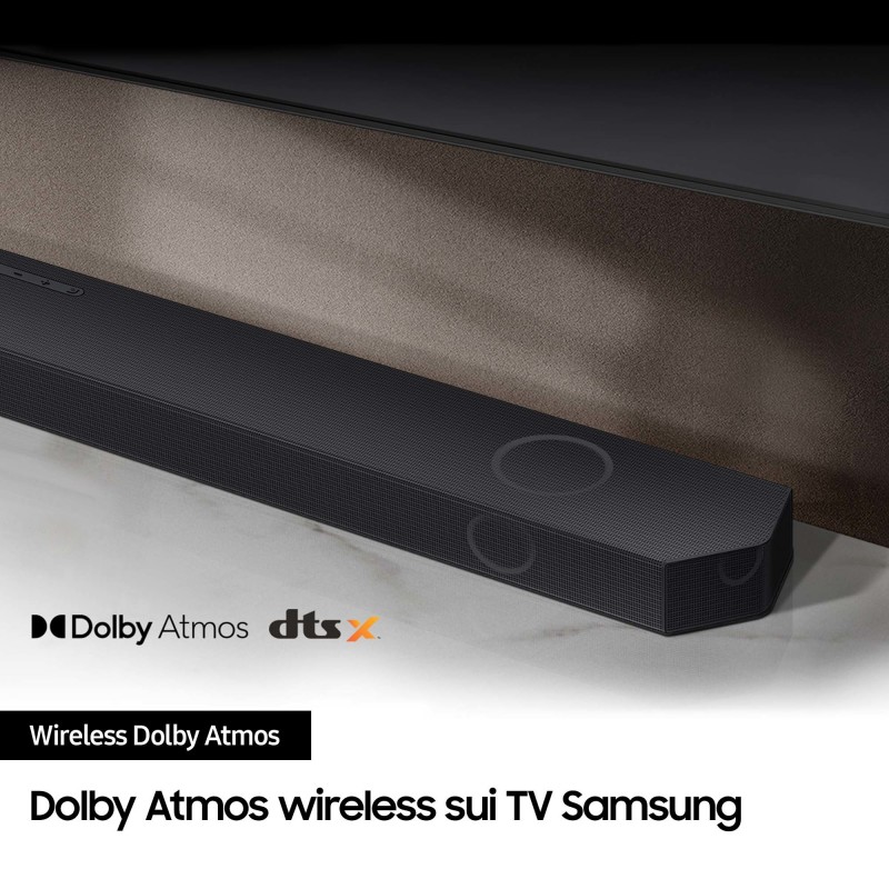 Samsung Soundbar HW-Q800C ZF Serie Q, 11 speaker, Wireless Dolby Atmos, Audio a 5.1.2 canali, Q-Simphony, Compatibile con Alexa