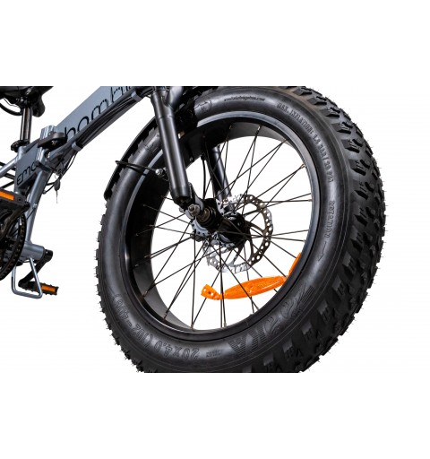 EMG Fat Bike Bomber 250W con telaio 17" foldable, ruota 20", Freni a disco a p, Cambio Shimano e batteria 10Ah