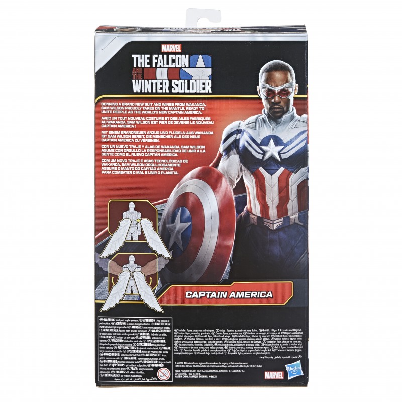 Marvel Avengers Avengers - Captain America Falcon Edition (Actionf Figure Titan Hero da 30 cm, include ali, per bambini dai 4