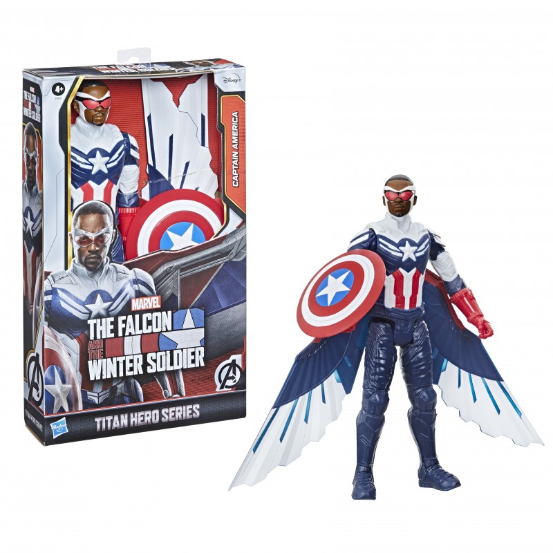 Marvel Avengers Avengers - Captain America Falcon Edition (Actionf Figure Titan Hero da 30 cm, include ali, per bambini dai 4