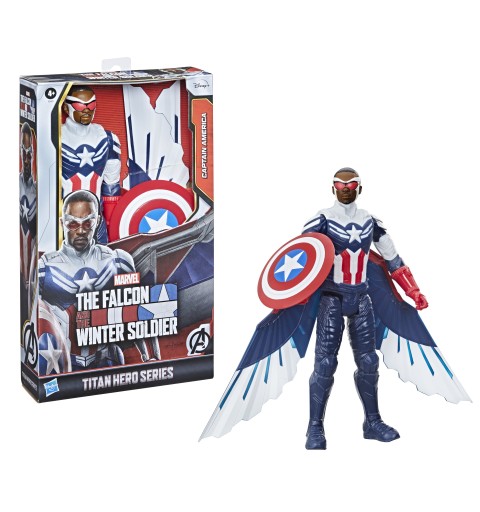 Marvel Avengers Avengers - Captain America Falcon Edition (Actionf Figure Titan Hero da 30 cm, include ali, per bambini dai 4