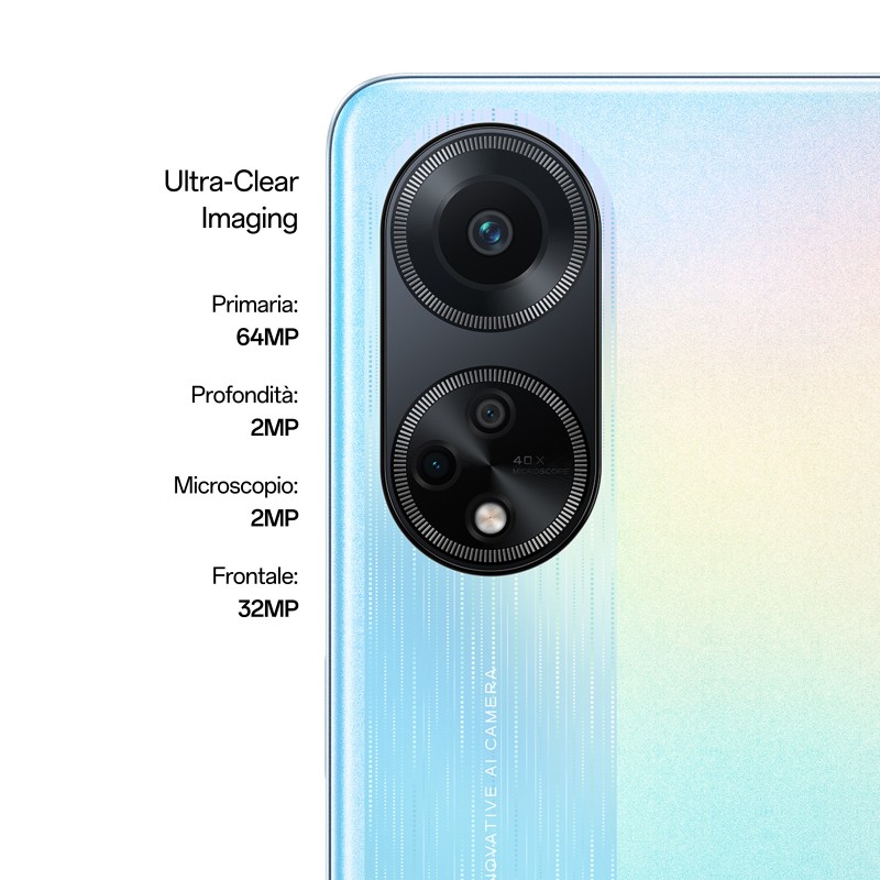 OPPO A98 5G Smartphone, AI Tripla fotocamera 64+2+2MP, Selfie 32MP, Display 6.72” 120HZ LDC FHD+, 5000mAh, RAM 8(Esp