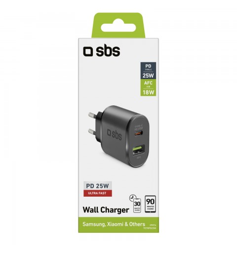 SBS TETRPD25W cargador de dispositivo móvil Negro Interior