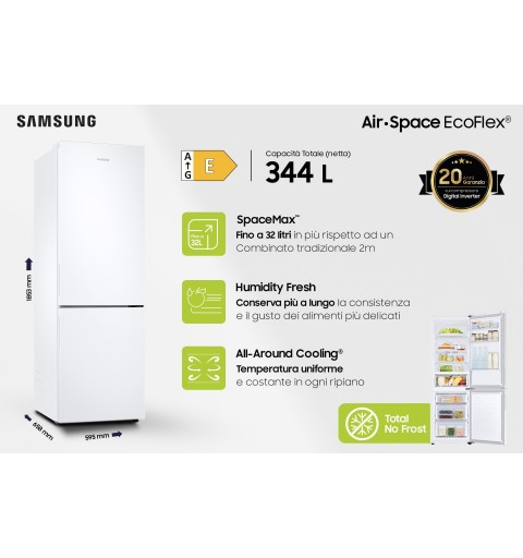 Samsung Frigorifero Combinato EcoFlex 1.85m 344L RB33B610EWW