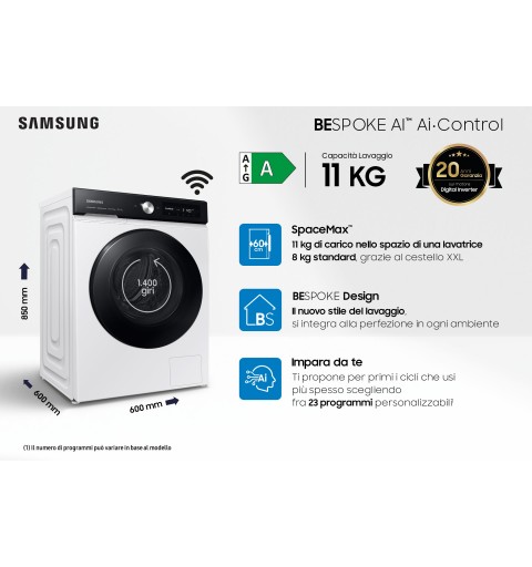 Samsung Lavatrice BESPOKE AI™ 11Kg WW11BB704DGE