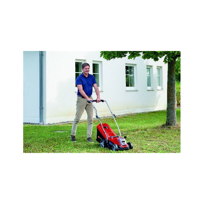 Einhell GE-CM 18 33 Li-Solo Marcher derrière un tracteur tondeuse Batterie Noir, Rouge