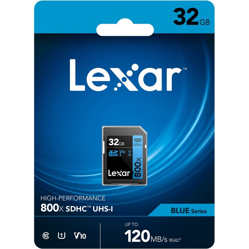 Lexar SDHC High-Performance 32GB 800x UHS-I serie BLUE Classe 10