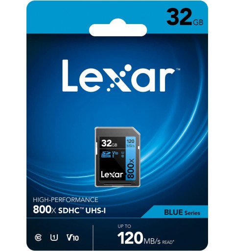 Lexar SDHC High-Performance 32GB 800x UHS-I serie BLUE Classe 10