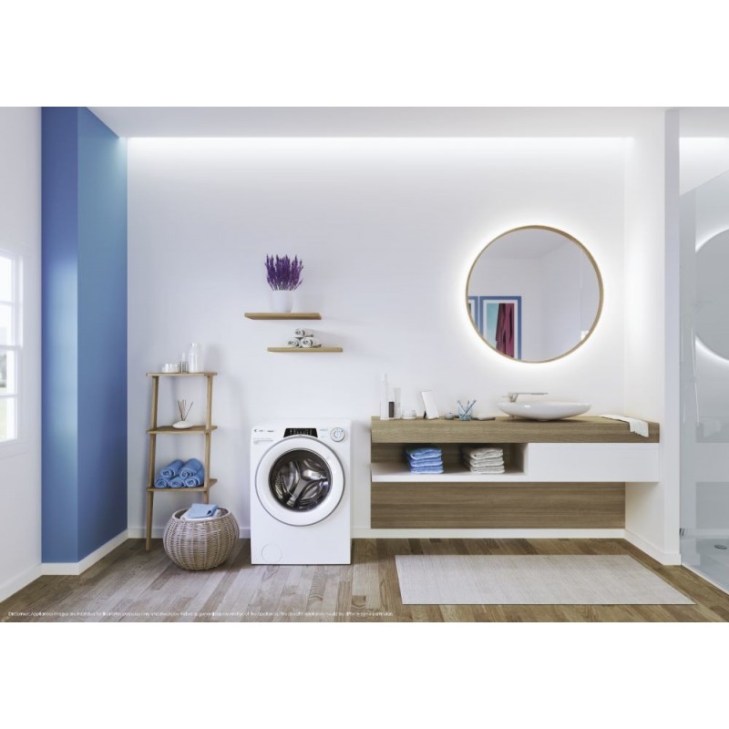 Candy RapidÓ ROW4854DWMST 1-S machine à laver avec sèche linge Autoportante Charge avant Blanc D