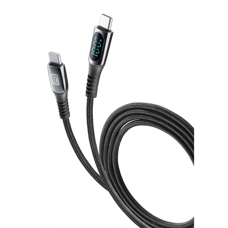 Cellularline DISPLAY CABLE Il DISPLAY CABLE USB-C to USB-C carica fino a 100w e consente di monitorare la potenza dal LCD