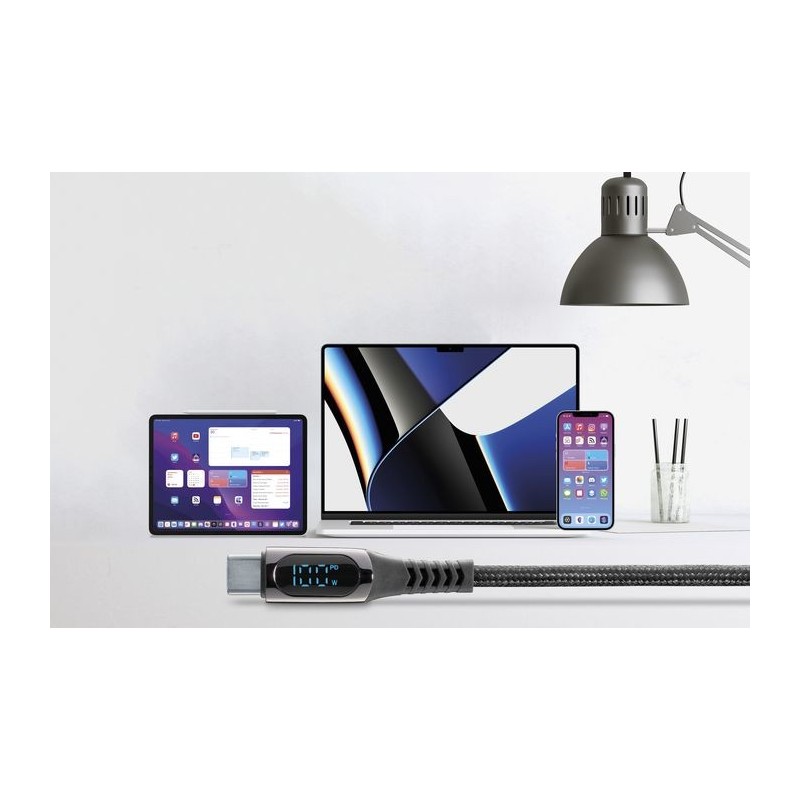 Cellularline Display Cable câble USB 2 m USB C Noir