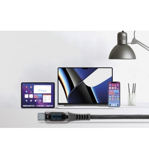 Cellularline Display Cable USB Kabel 2 m USB C Schwarz