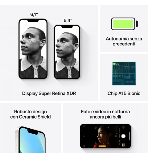 Apple iPhone 13 15,5 cm (6.1") Doppia SIM iOS 15 5G 128 GB Bianco