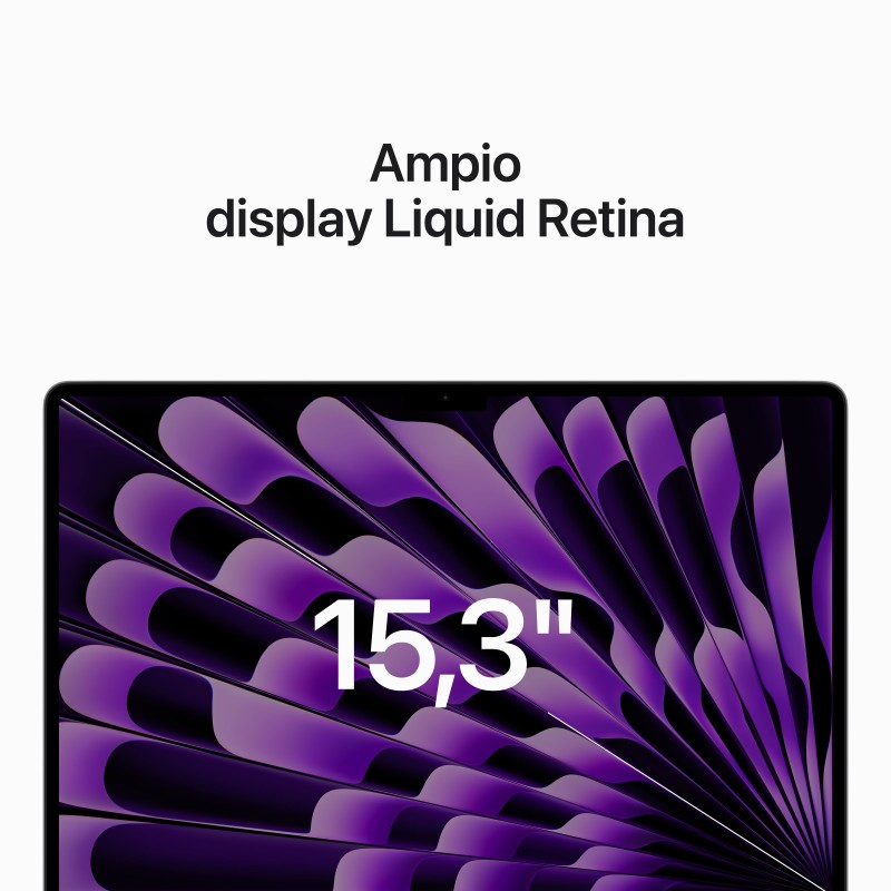 Apple MacBook Air M2 Ordinateur portable 38,9 cm (15.3") Apple M 8 Go 256 Go SSD Wi-Fi 6 (802.11ax) macOS Ventura Gris
