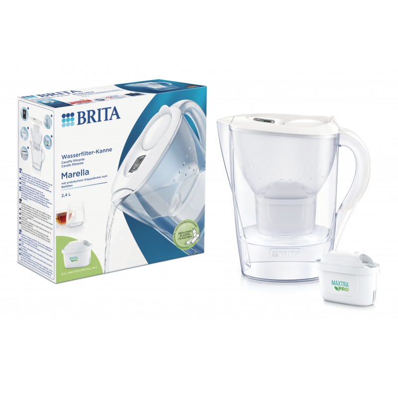 Brita Marella Caraffa filtrante 2,4 L Trasparente, Bianco