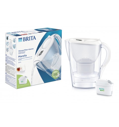 Brita Marella Caraffa filtrante 2,4 L Trasparente, Bianco