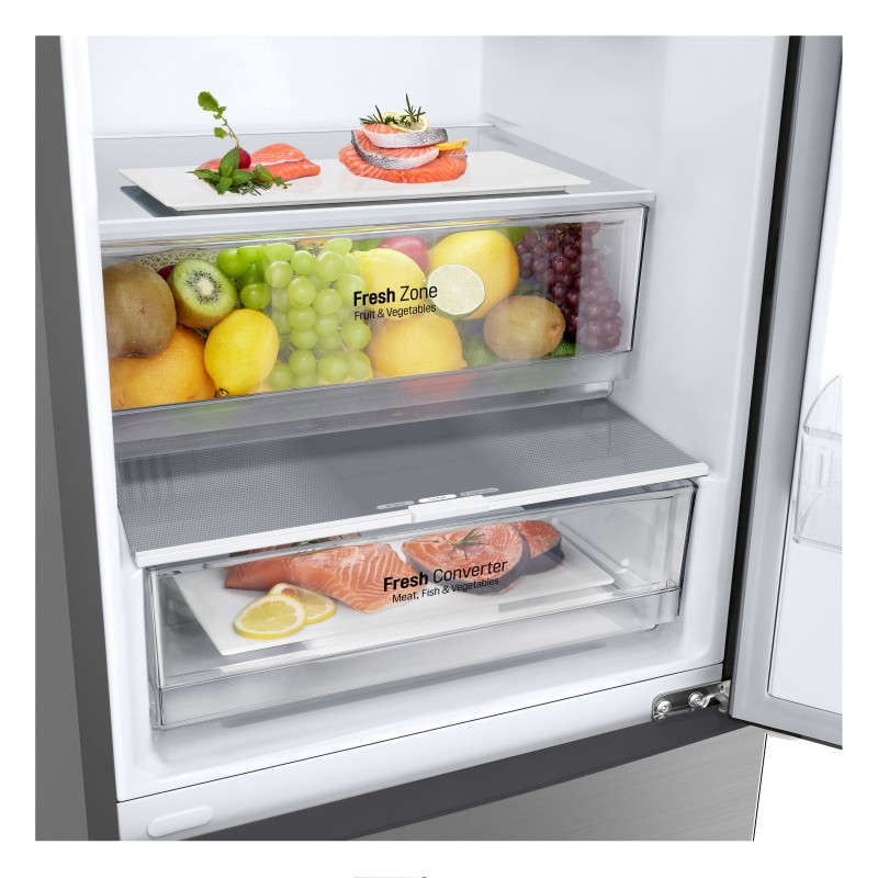 LG GBP62PZNAC.APZQEUR Kühl- und Gefrierkombination Freistehend 384 l A Edelstahl