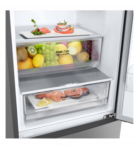 LG GBP62PZNAC.APZQEUR Kühl- und Gefrierkombination Freistehend 384 l A Edelstahl
