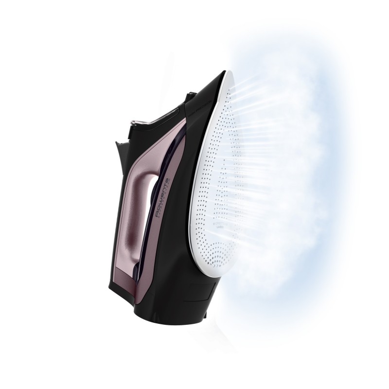 Rowenta DW434 Fer à vapeur Semelle en acier inoxydable 2600 W Noir, Rose