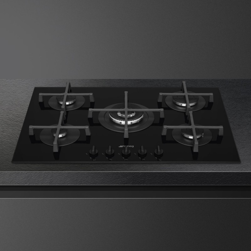 Smeg Cucina PV275B hob Black Countertop 72 cm Gas 5 zone(s)