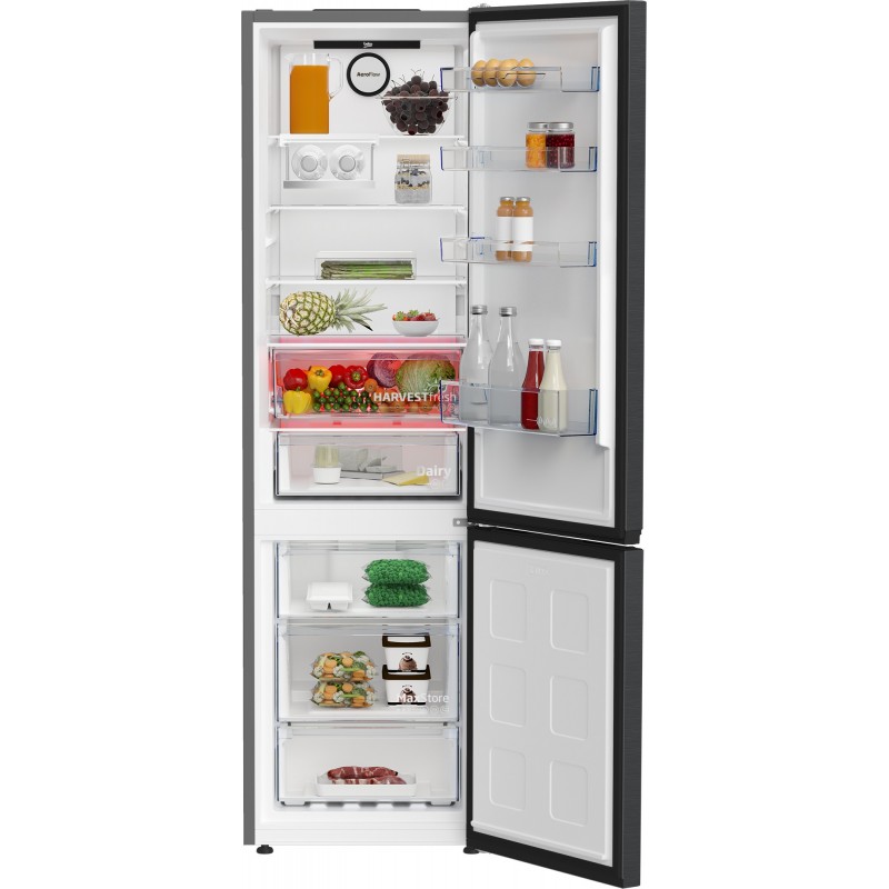 Beko B7RCNE407HXBR fridge-freezer Freestanding 355 L B Black, Stainless steel